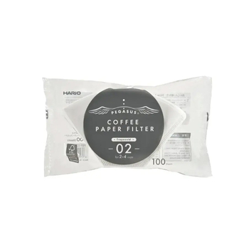 Паперові фільтри для пуровера, ТМ "Hario" Pegasus розмір 02 білі, 100 шт 