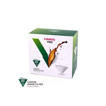 Паперові фільтри для пуровера, ТМ "Hario" V60 розмір 01 білі, 100 шт