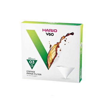 Паперові фільтри для пуровера, ТМ "Hario" V60 розмір 03 білі, 40 шт