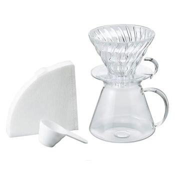 Набір для приготуваня кави, TM "Hario" скляний V60 Glass, 600 мл