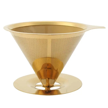 Пуровер, TM "VD Coffee" для заварювання кави золотий, розмір 02