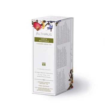 Чай пакетований, ТМ "Althaus" Grun Matinee (Зелений ранок), 15x4 г (Grand Pack)