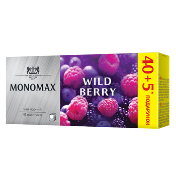 Чай листовий, TM "Мономах" Wild Berry (Дика Ягода) 1.5г*45 (Deli Packs) Чай листовий, TM "Мономах" Wild Berry (Дика Ягода) 1.5г*45 (Deli Packs)