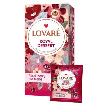 Чай пакетований, TM Lovare Королівський десерт, 24*2г (Deli Packs) Полуниця