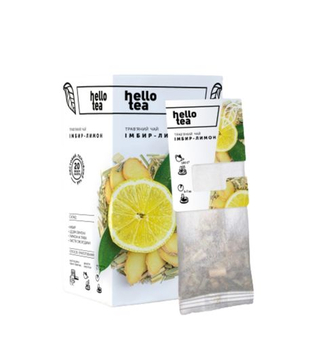 Чай пакетований, TM "Hello Tea" Імбир Лимон, 20 шт