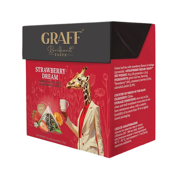 Чай зелений Graff Полунична мрія 36 г (в пірамідках 20х1,8 г)