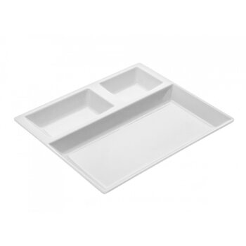 Трисекційна страва з меламіну 27 x 22,5 x 2,5 см біла