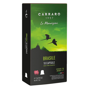  Кава в капсулах, ТМ "Carraro" Nespresso Brasile, 10 шт