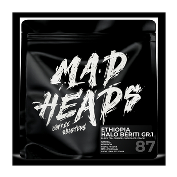 Кава в зернах, ТМ "Mad Heads" Ethiopia Halo Beriti Gr.1 filter, 250 г Кава в зернах, ТМ "Mad Heads" Ethiopia Halo Beriti Gr.1 filter, 250 г