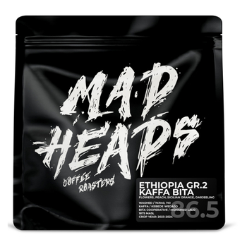Кава в зернах, ТМ "Mad Heads" Ethiopia Kaffa Bita Gr.2 espresso/filter, 250 г