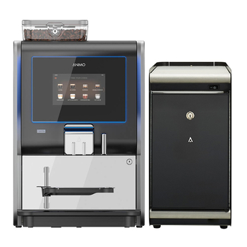 Кавомашина та холодильник для молока з підігрівом для чашок, ТМ "Animo" OptiMe 11, б/в