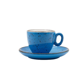 Чашка з блюдцем, ТМ "INKER" Luna Iris dots blue, 70 мл