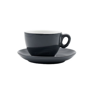 Чашка з блюдцем, ТМ "INKER" Luna dark grey, 170 мл