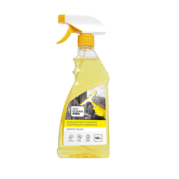 Засіб для скла та дзеркал, ТМ "NeoCleanPro" Свіжий лимон, 500мл