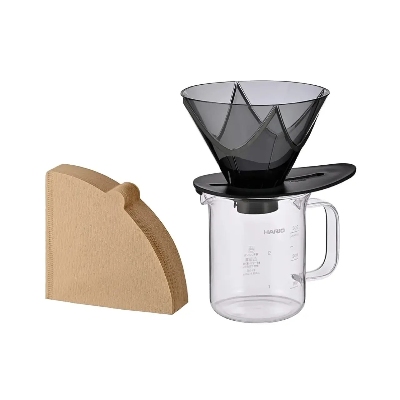 Набір, TM "Hario" V60 One Pour Dripper Mugen (пуровер Мюген, сервер, фільтр), розмір 02
