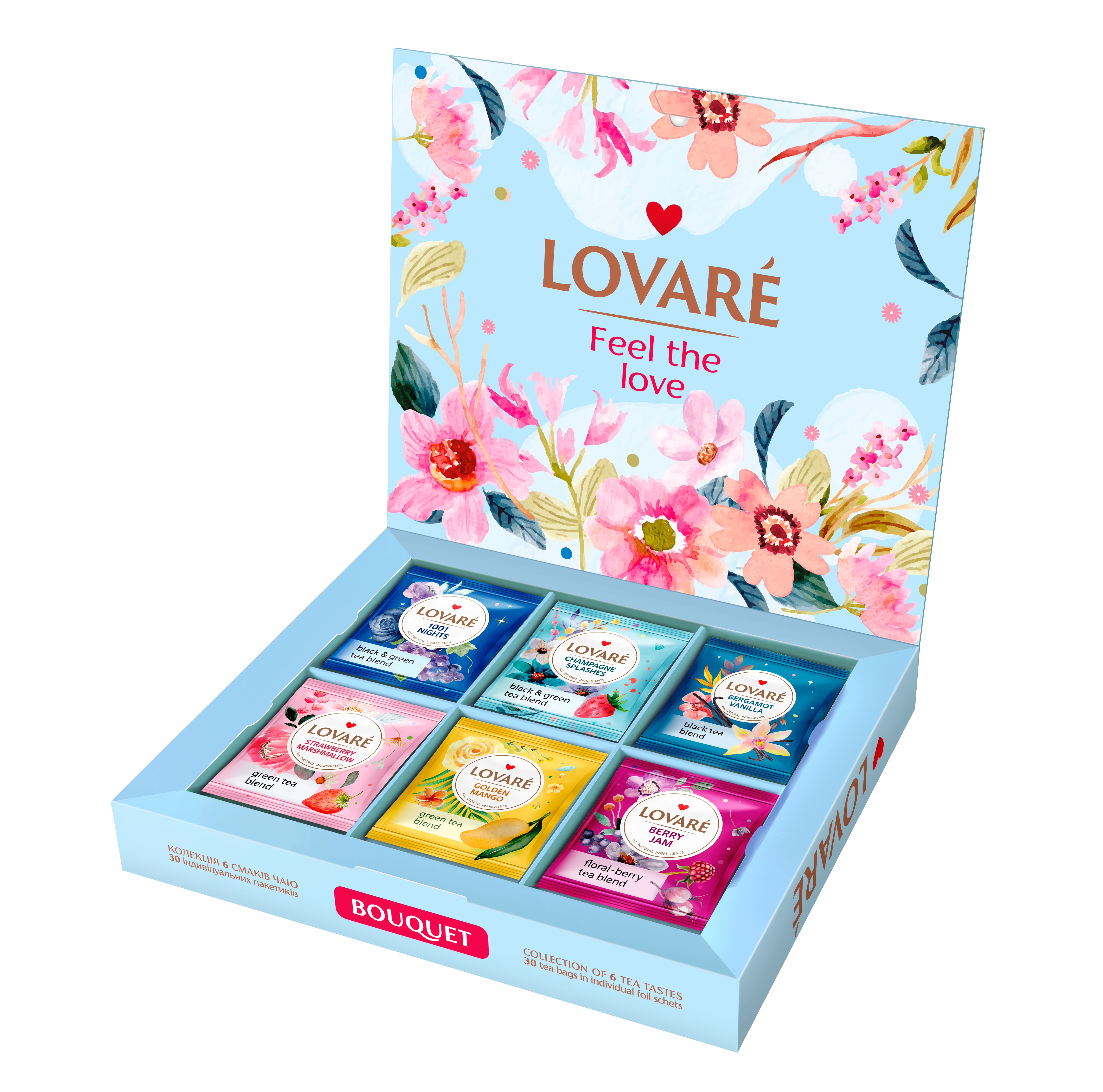 Чай пакетований, TM "Lovare" Набір чаю Асорті Bouquet, 30 шт