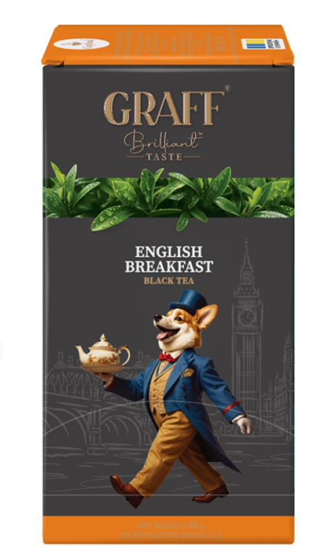 Чай чорний байховий Graff Англійський сніданок 40 г (в саше 20×2 г)