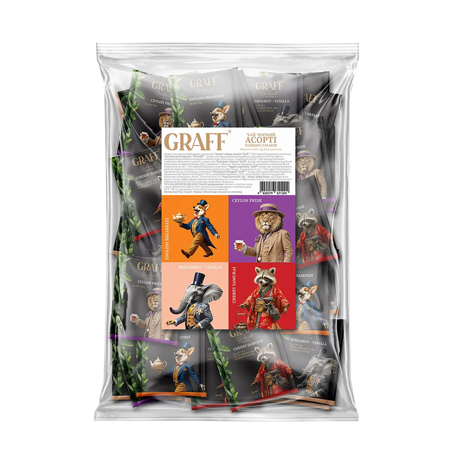 Чай чорний Graff Асорті чайних смаків 84 г (в саше 48 шт)
