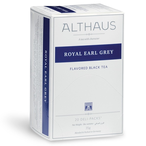 Чай пакетований, ТМ "Althaus" Royal Earl Grey (Граф Грей), 20x1,75 г (Deli Packs)