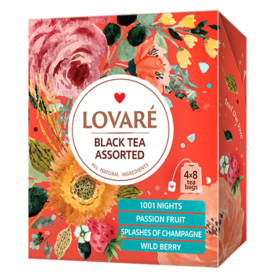 Чай пакетований, TM "Lovare" Чорний чай асорті, 50*2г (Deli Packs)