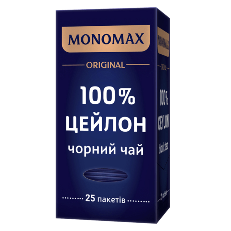 Чай пакетований, TM "Мономах" 100% Цейлон Чорний, 1.5г*25 (Deli Packs) 
