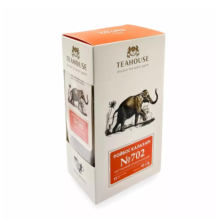 Чай пакетований, ТМ "Teahouse" Ройбос Калахарі, 15х3 г