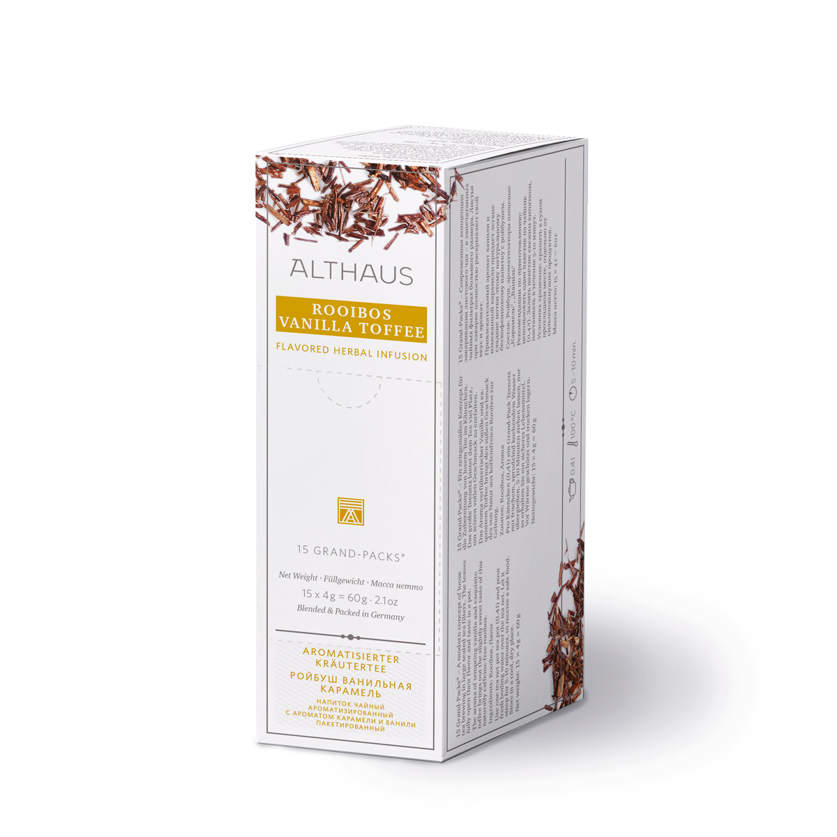 Чай пакетований, ТМ "Althaus" Rooibos Vanilla Toffee (Ройбуш Ваніль Тоффі), 15x4 г (Grand Pack)