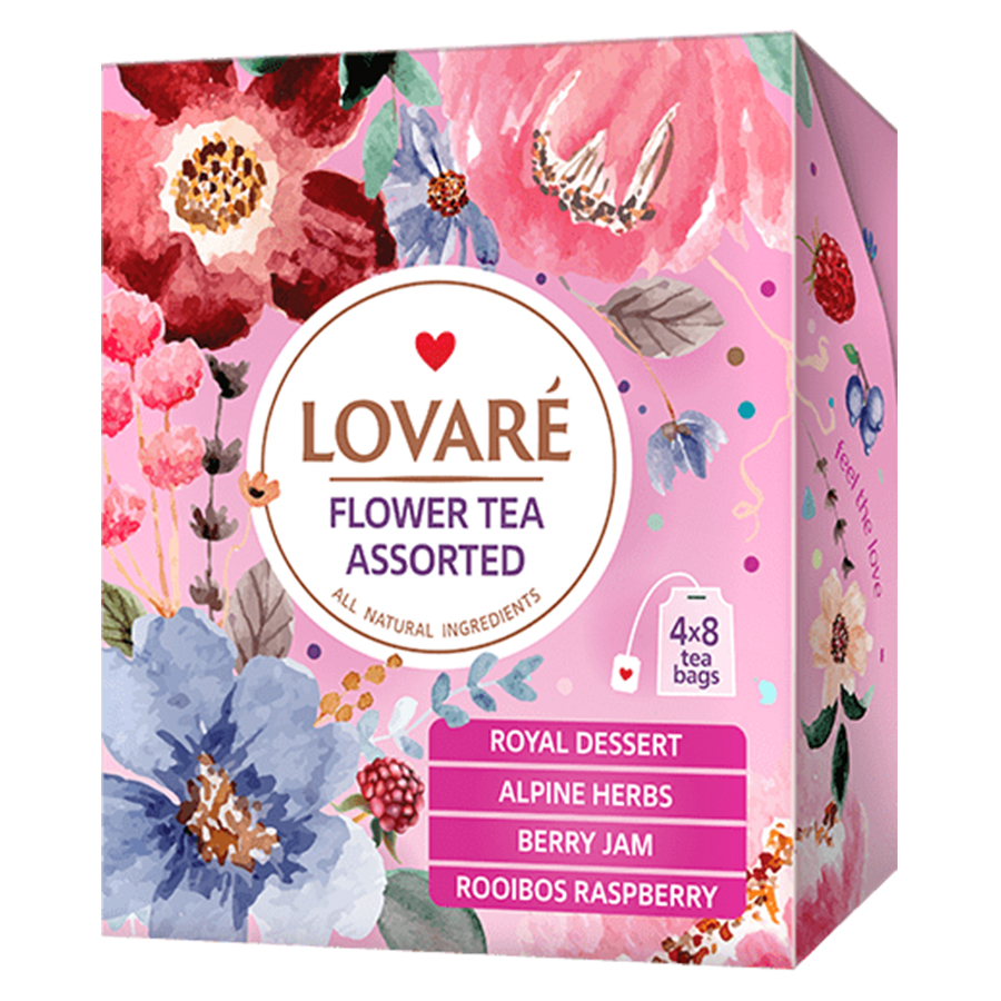 Чай пакетований, TM "Lovare" Квітковий чай асорті, 32*1,5г (Deli Packs)