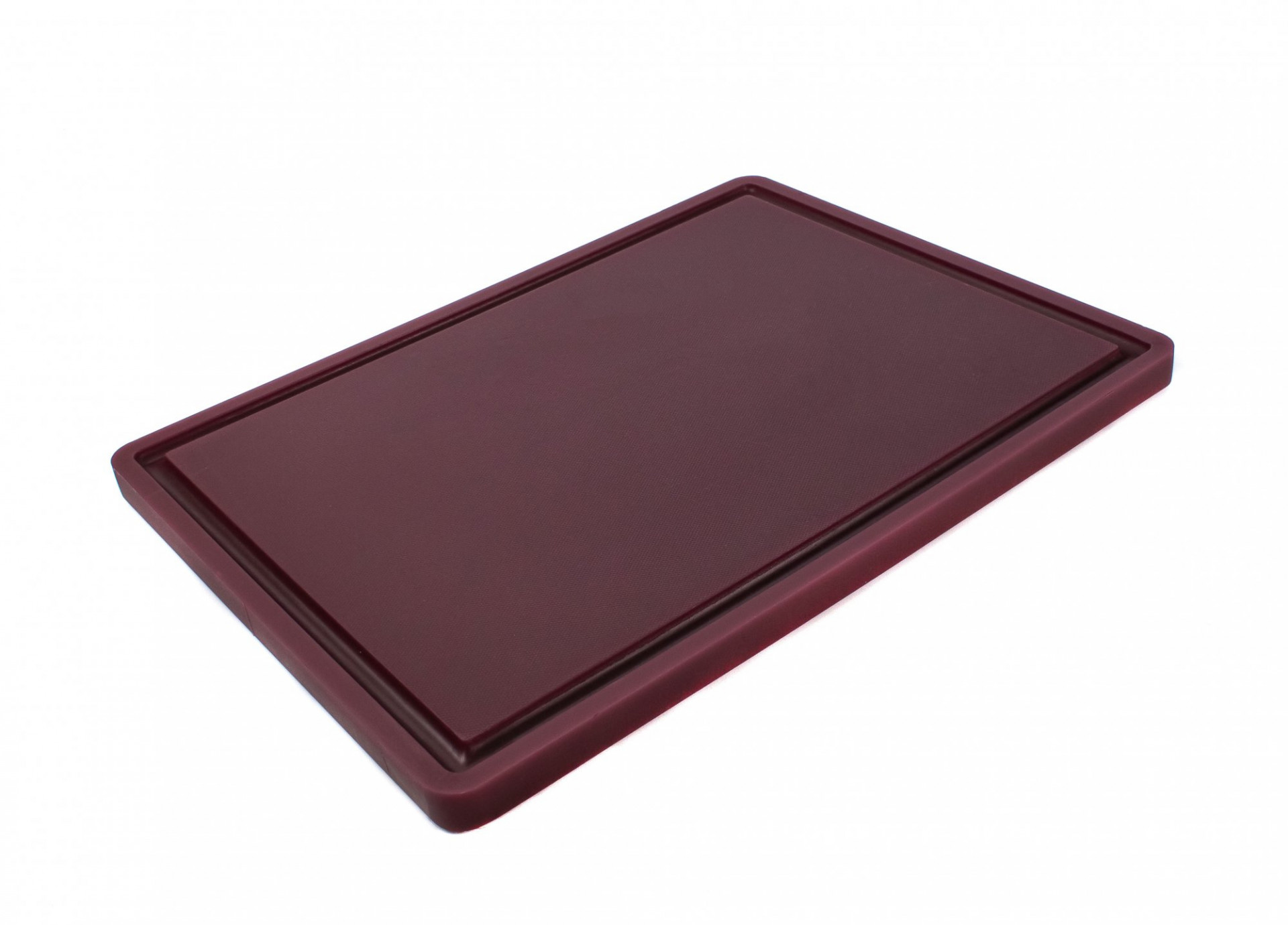 Дошка обробна HDPE з жолобом, 400×300×18 мм, 4 протиковзкі ніжки, коричнева