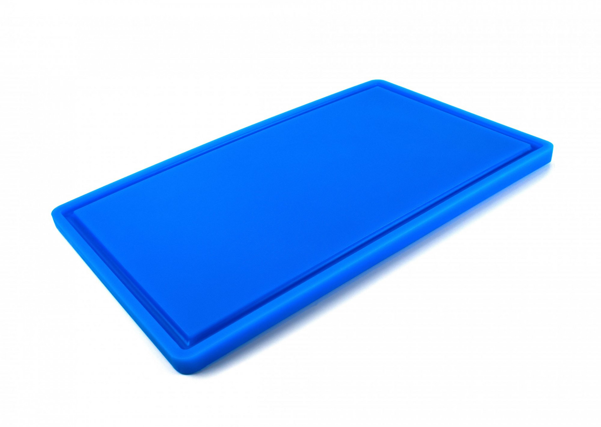 Дошка обробна HDPE з жолобом, 500×300×18 мм, 6 протиковзких ніжок, синя