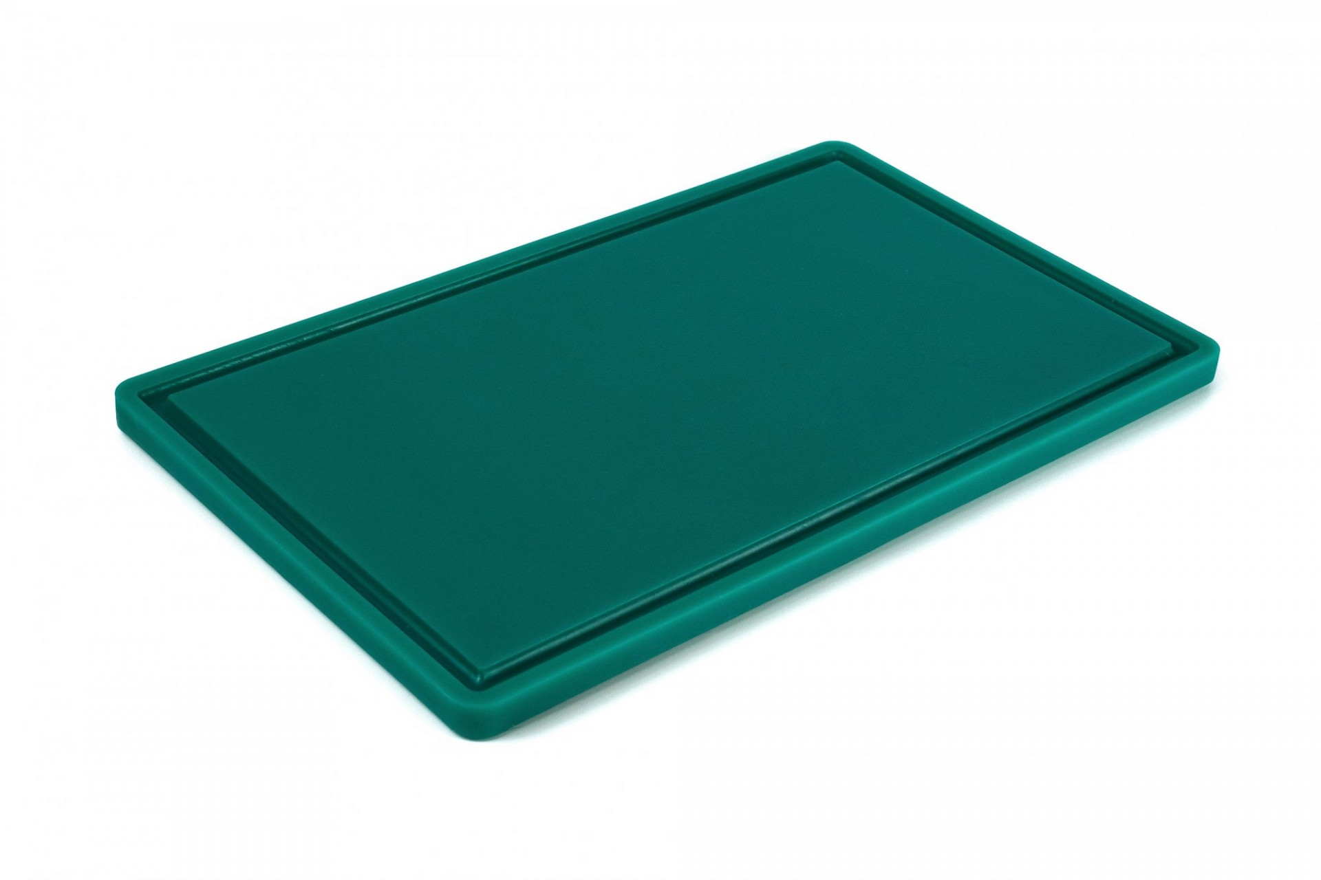 Дошка обробна HDPE з жолобом, 500×300×18 мм, 6 протиковзких ніжок, зелений