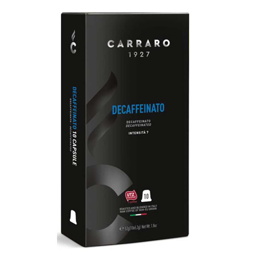 Кава в капсулах, ТМ "Carraro" Nespresso Decaffeinato Aromatico, 10 шт