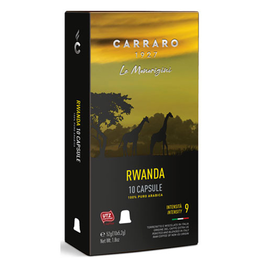  Кава в капсулах, ТМ "Carraro" Nespresso Rwanda, 10 шт