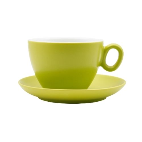 Чашка з блюдцем, ТМ "INKER" Green matt, 350 мл