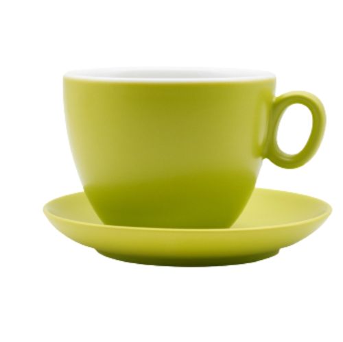Чашка з блюдцем, ТМ "INKER" Green matt, 500 мл