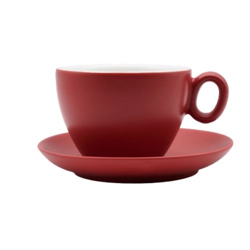 Чашка з блюдцем, ТМ "INKER" Red matt, 350 мл