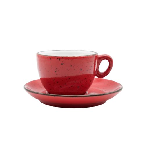 Чашка  з блюдцем, ТМ "INKER" Iris dots red, 170 мл  