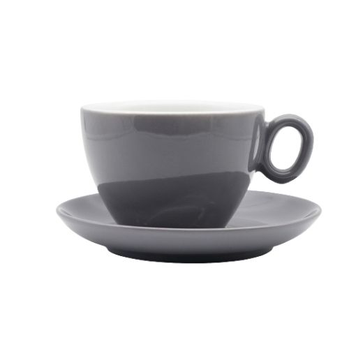 Чашка з блюдцем, ТМ "INKER" Stormy grey, 350 мл