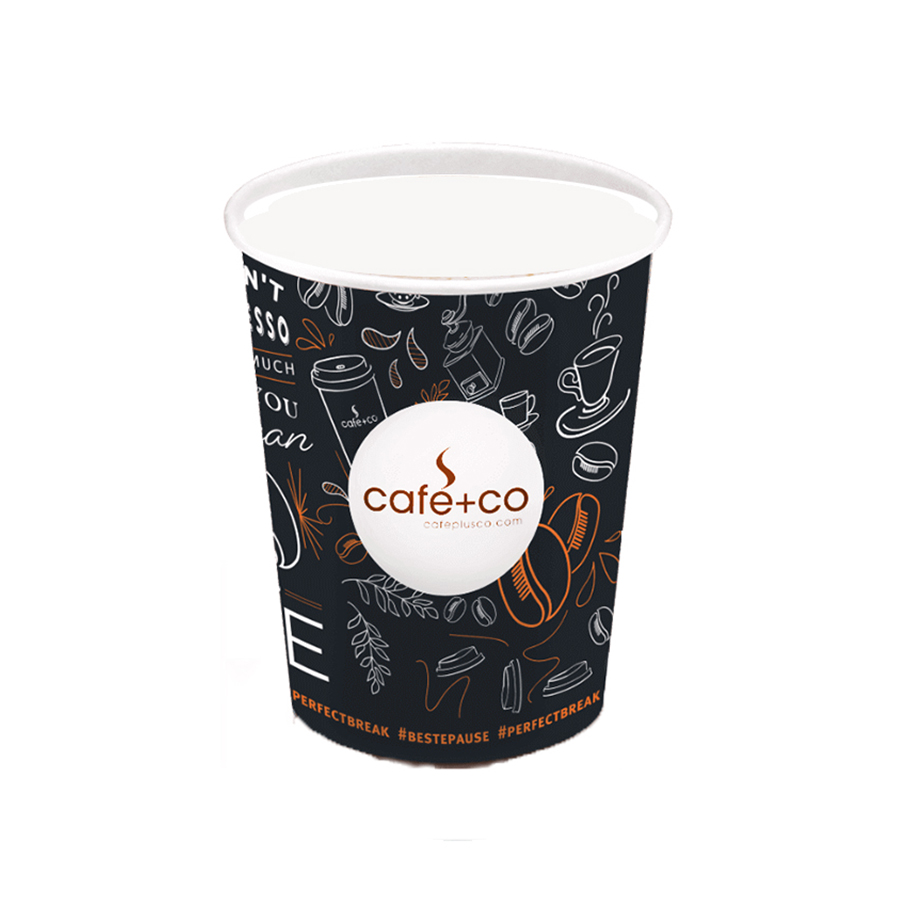 Стакан паперовий одношаровий TM "Cafe+Co", 300 мл, 1 шт